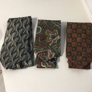 Bundle of three fine designer ties.